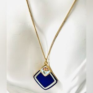 Reanimate by MJ from craft jewelry blue cloisonné pendant necklace